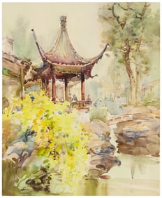Hua Yiyu (b. 1922), "Chinese Roof," 1990