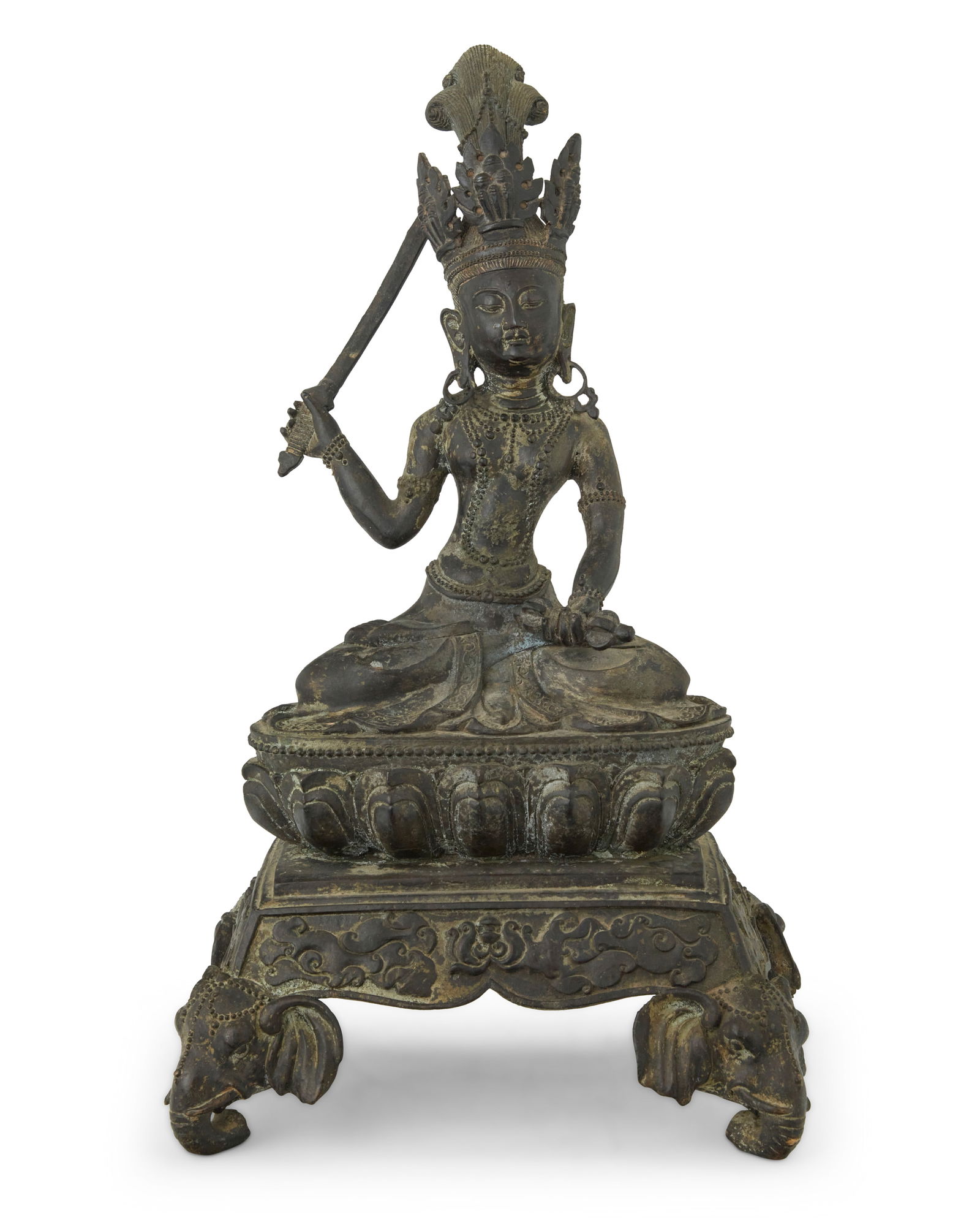 An Asian bronze figure of Manjusri (1 of 5)