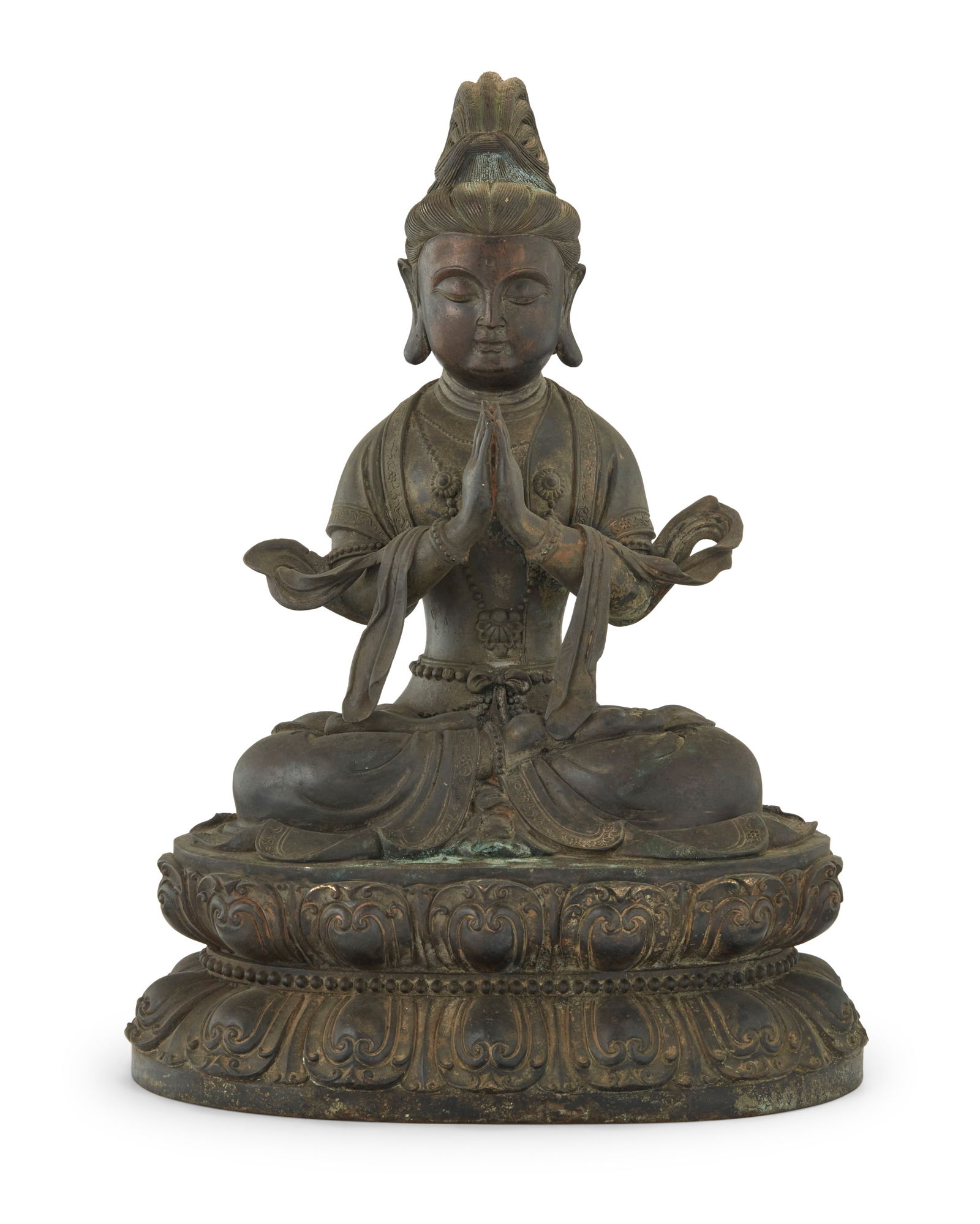 An Asian bronze figure of seated Bodhisattva (1 of 6)