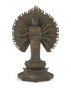 An Asian bronze figure of Avalokitesvara