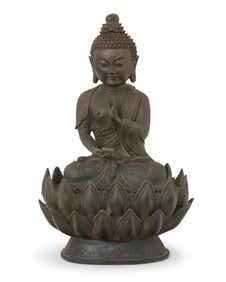 An Asian bronze Buddha figure