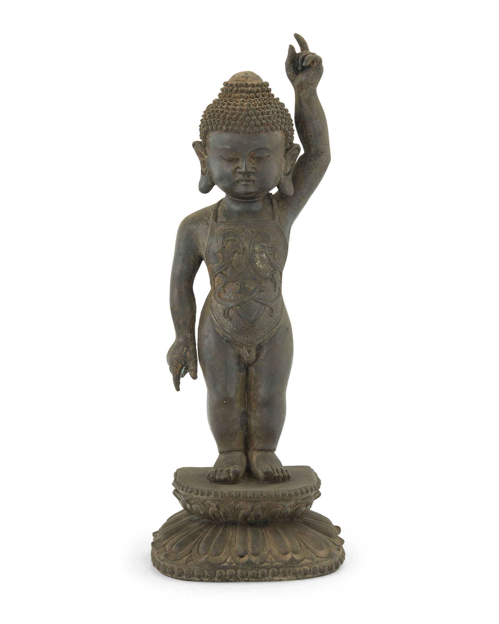 An Asian bronze figure of Buddha as an infant (1 of 6)