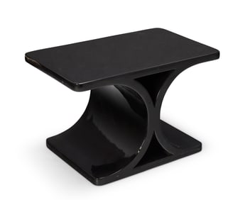 A Karl Springer style lacquered wood side table