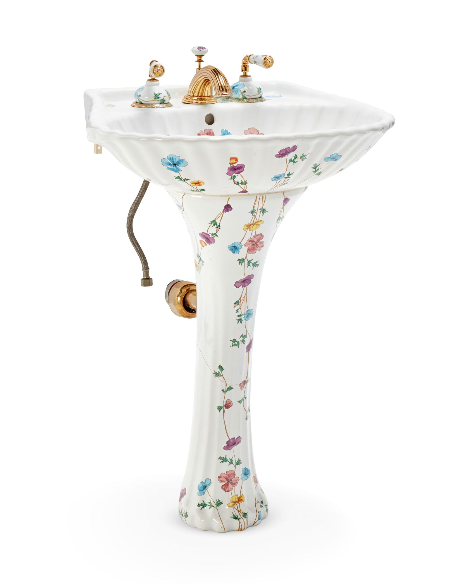 A Les Bains Decores shell-form porcelain pedestal sink (1 of 5)