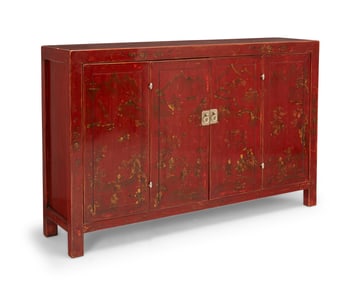 A Chinese lacquered wood sideboard