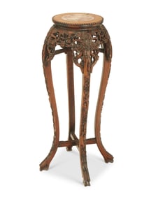 A Chinese carved wood plant stand