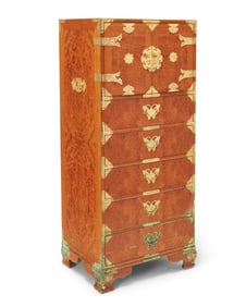 A Contemporary Korean burlwood chest