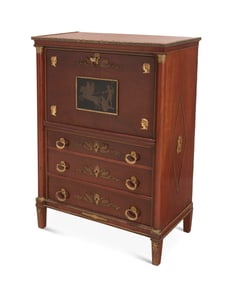 An Empire style drop front secretary