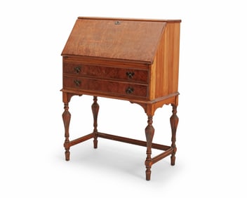 A William & Mary style slant front writing desk