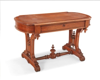 A Victorian mahogany center table