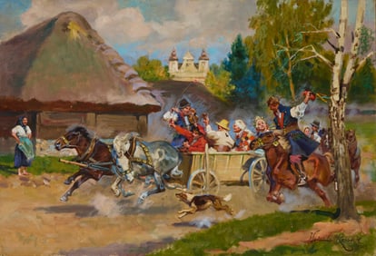 Wojciech Adalbert Kossak (1856-1942), Wedding caravan, 1923