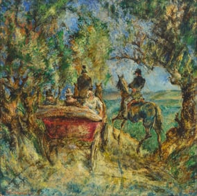 Klaus Richter (1887-1948), Carriage and riders, 1923