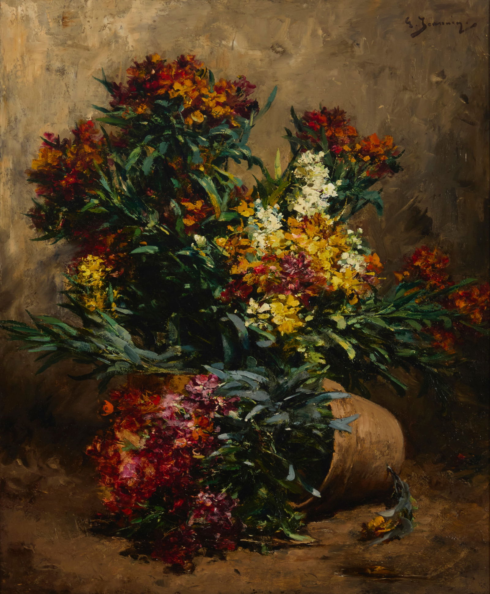 Georges Jeannin (1841-1925), "Upset Flower Pail" (1 of 7)