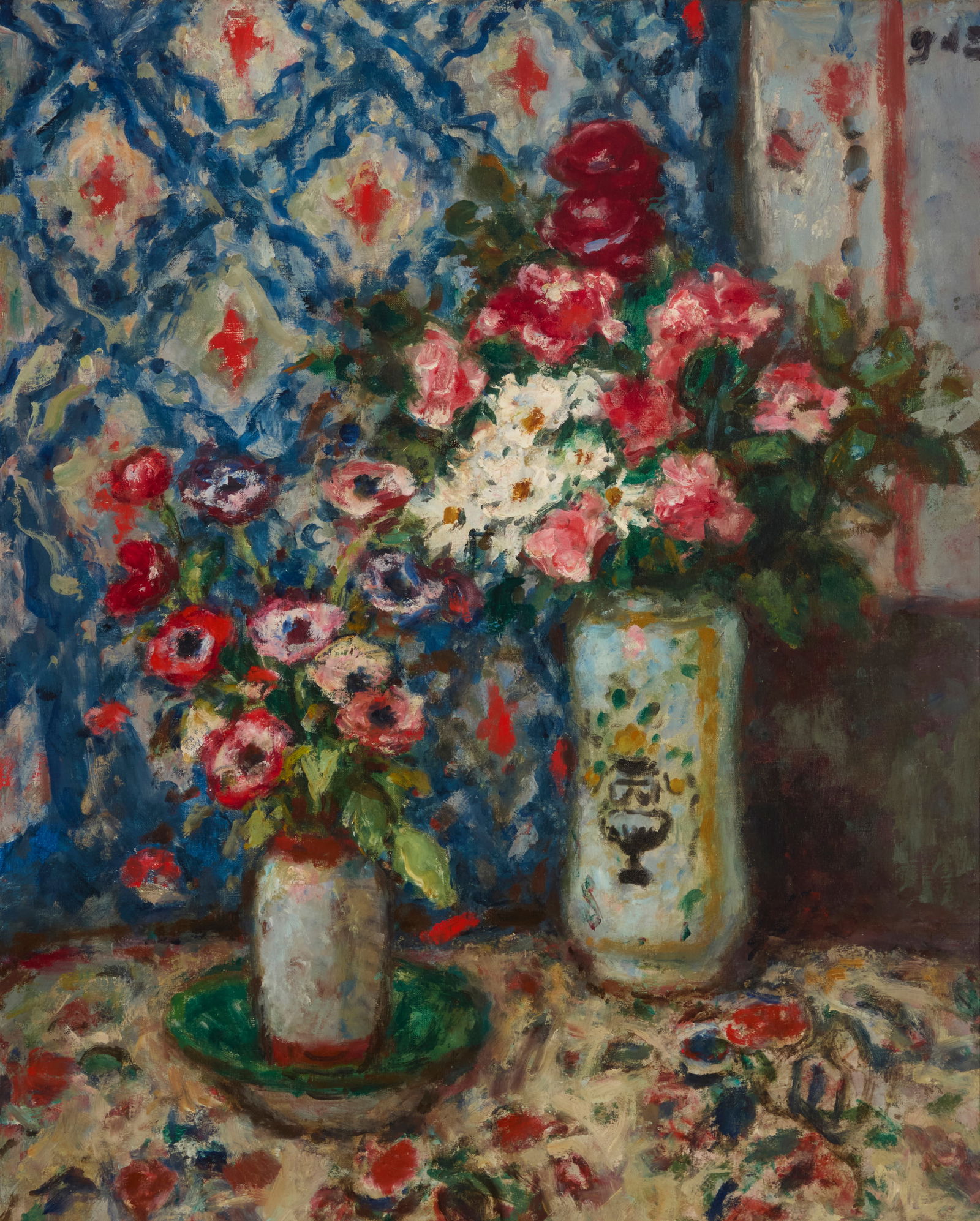 Georges D'Espagnat (1870-1950), Floral still life with tapestries (1 of 6)