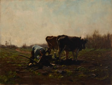 Hermanus Johannes van der Weele (1852-1930), "Plowing Time"