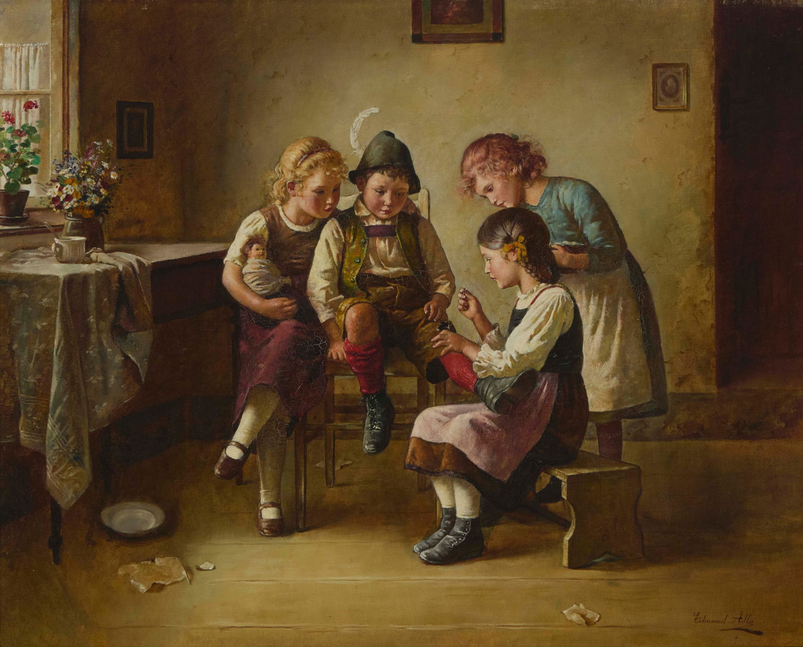 Edmund Adler (1876-1965), Children in an interior (1 of 5)