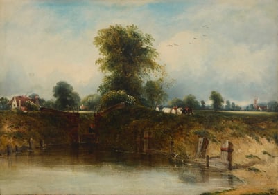 Frederick Waters Watts (1800-1870), "The Canal Lock at Dedham," 1937