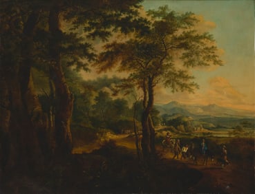 In the manner of Jan Dirksz Both (1615/18-1652), Figures on a path