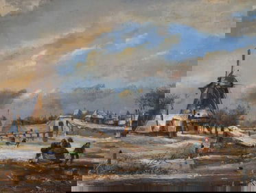 Nicolaas Johannes Roosenboom (1805-1880), "View at Haarlam"