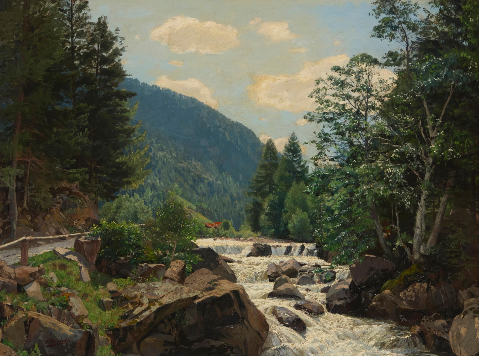 Wilhelm Bartsch (1871-1953), "A Mountainous Ravine" (1 of 8)