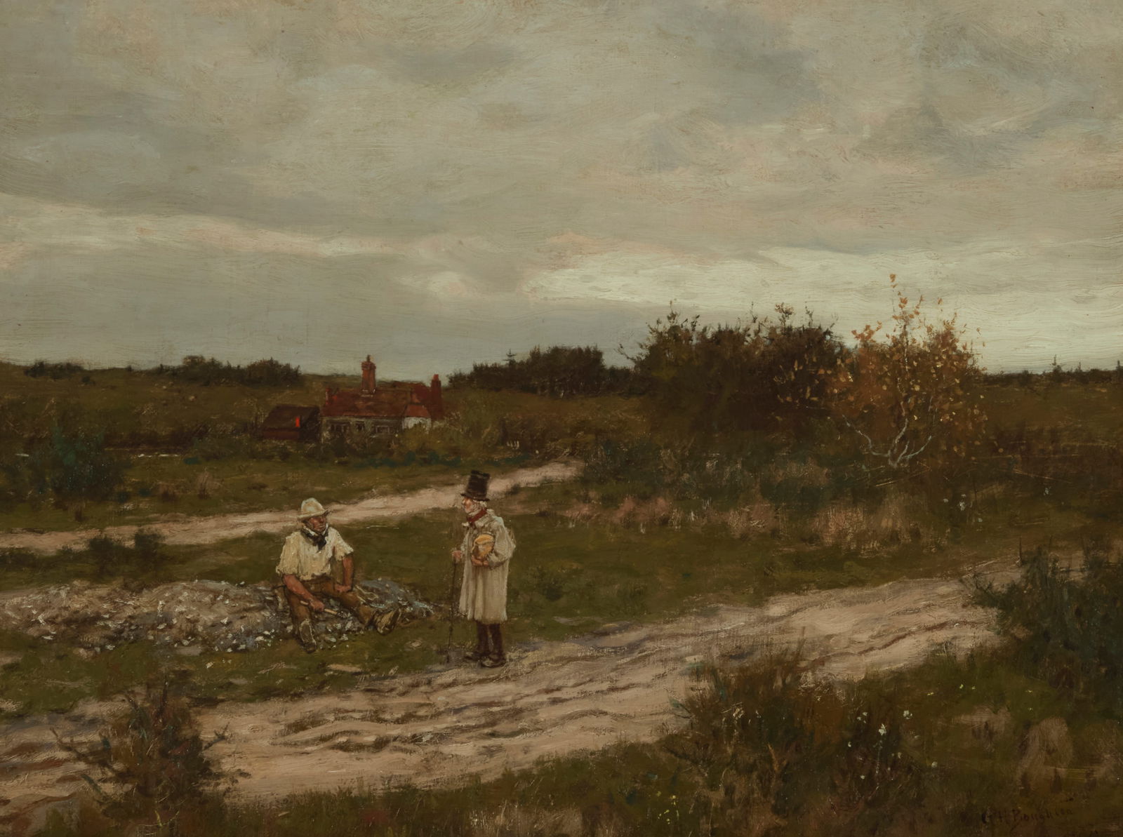 George Henry Boughton (1833-1905), Two figures in the countryside, 1877 (1 of 5)