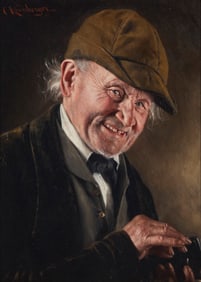 Carl Kronberger (1841-1921), "Loading the Pipe"