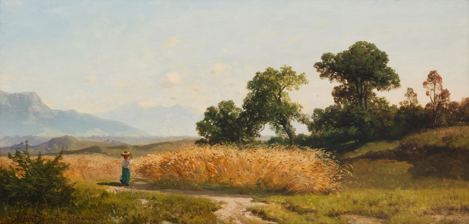 Albert August Zimmerman (1808-1888), Figure in a pastoral German landscape (1 of 8)
