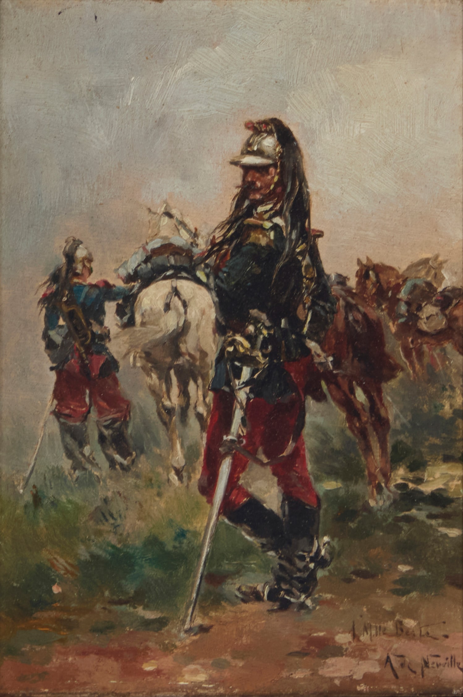 Alphonse-Marie-Adolphe de Neuville (1835-1885), "Cavalry Officer" (1 of 7)