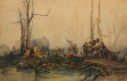 Cesare Auguste Detti (1847-1914), Cavalier encampment