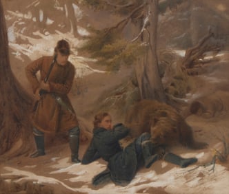 Francois-Auguste Biard (1799-1882), The bear hunters, 1852
