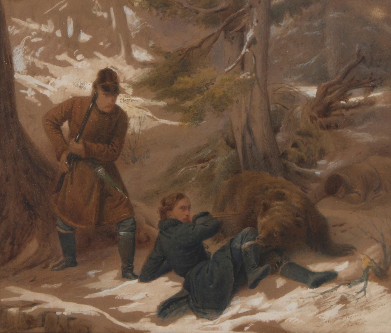 Francois-Auguste Biard (1799-1882), The bear hunters, 1852 (1 of 5)
