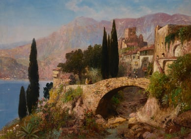 Alois Arnegger (1879-1963), Italian coastal village scene