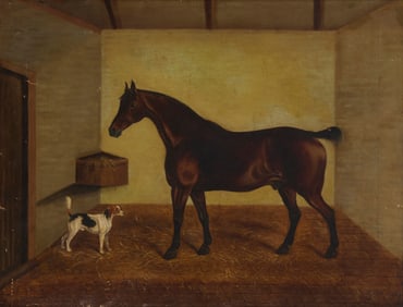 John Frederick Herring (Senior) (1795-1865), Horse and dog in a stable