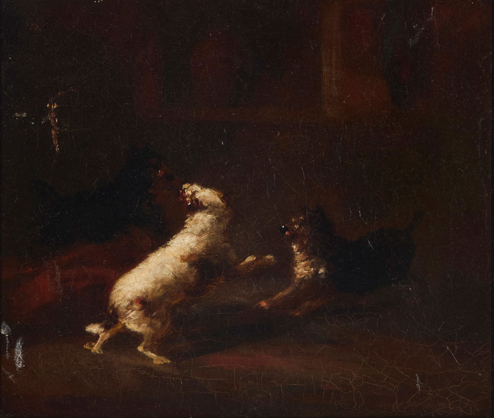 Abraham Danielsz Hondius (1630/32-1691), Three dogs beneath a window, 1690 (1 of 6)
