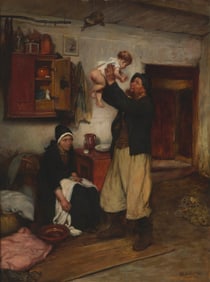 Schaefer (19th century), "Fisherman and his Baby," 1888