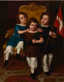 Andreas Hunaeus (1814-1866), Three Danish children, 1852