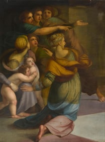 In the manner of Raphael Sanzio (1483-1520), "The Expulsion of Heliodorus from the Temple"