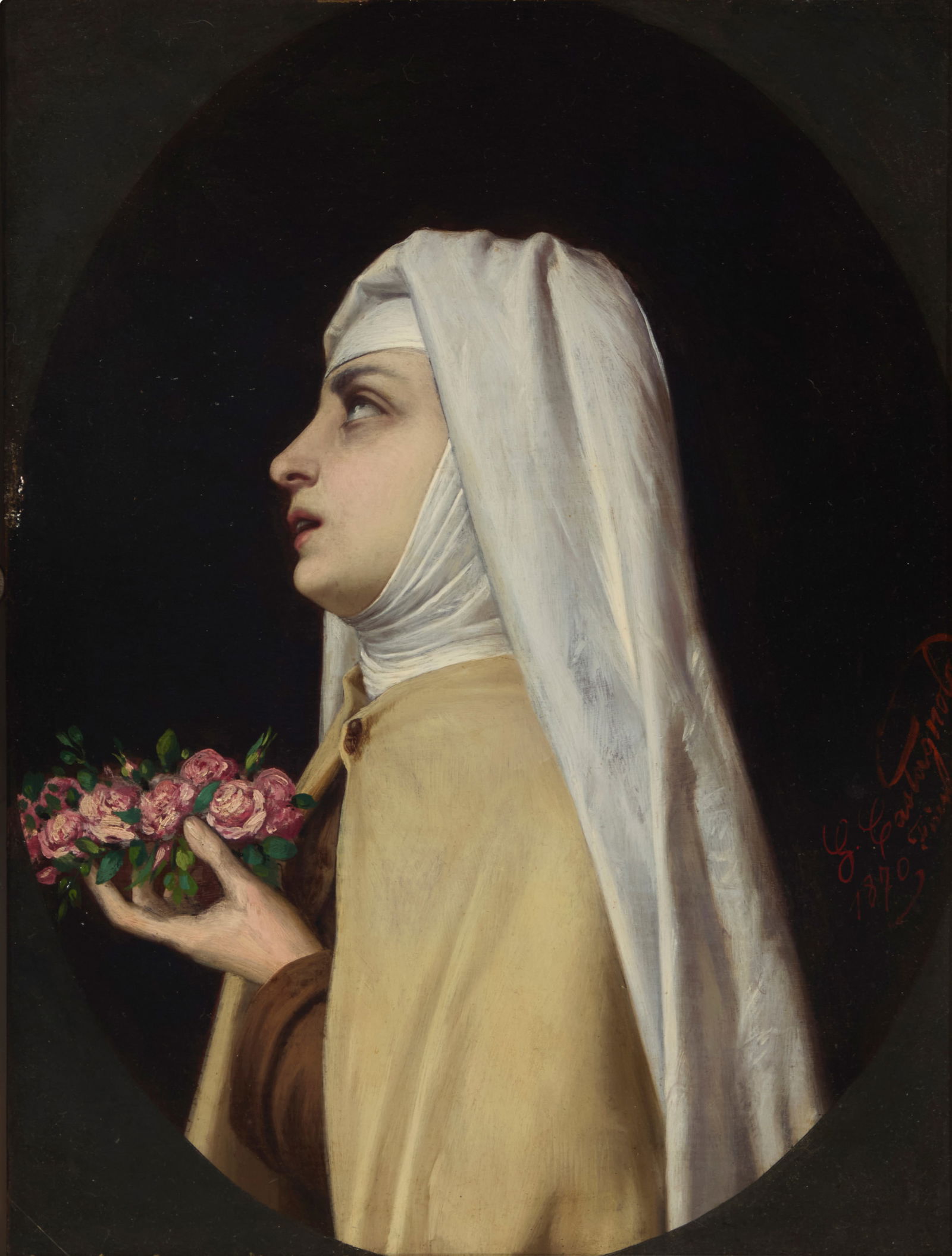 Gabriele Castagnola (1828-1883), Praying nun, 1870 (1 of 5)