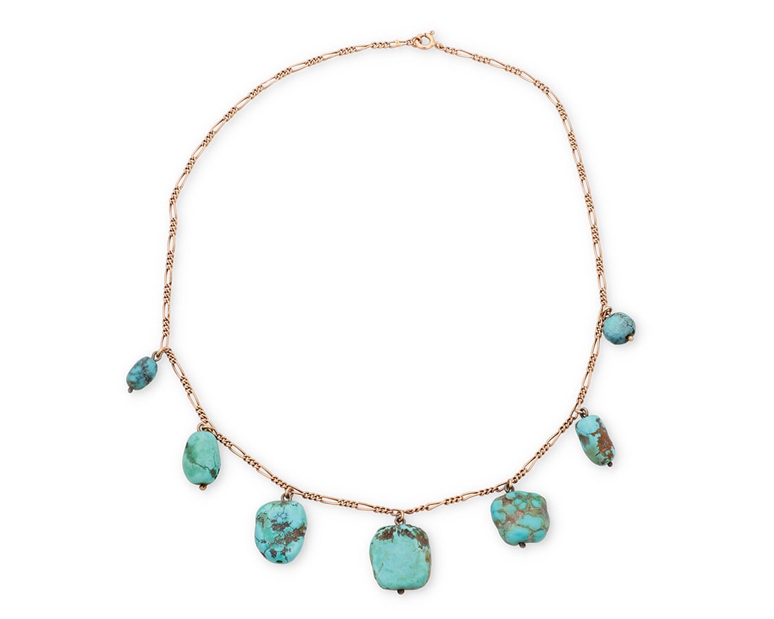 A 10K Gold and Turquoise Necklace (1 of 2)