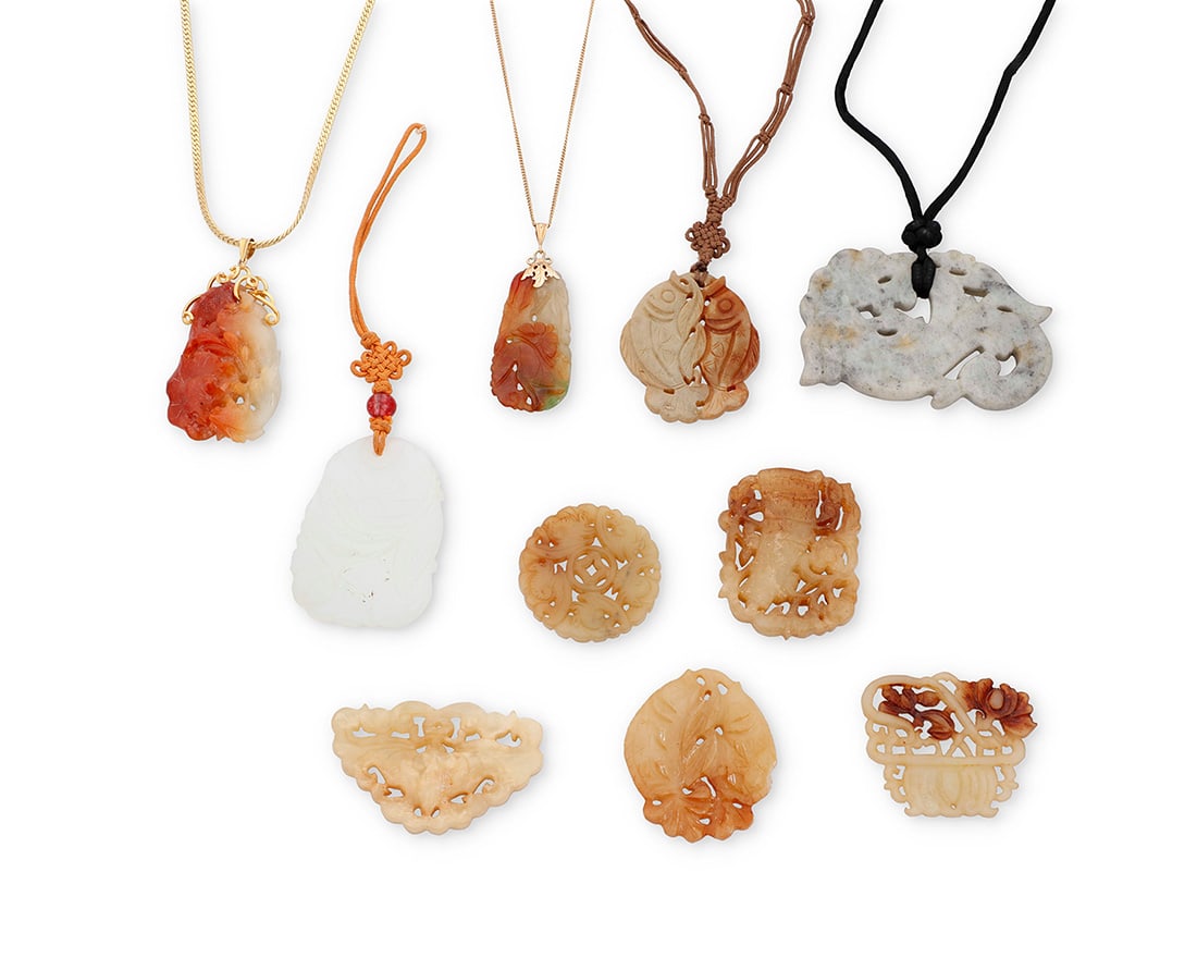 A Group of Carved Hardstone Jewelry (1 of 2)