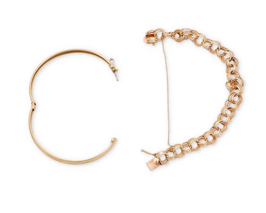 Two 14K Gold Bracelets - 2