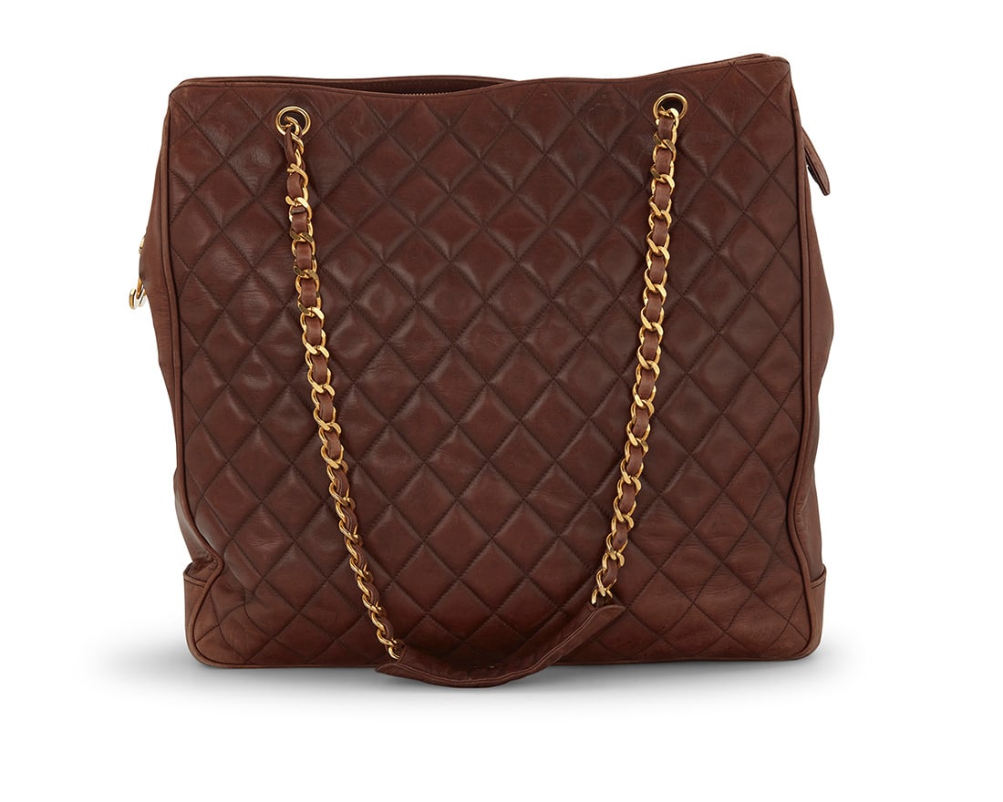CHANEL: A Vintage Quilted Brown Leather Shopping Tote (1 of 9)