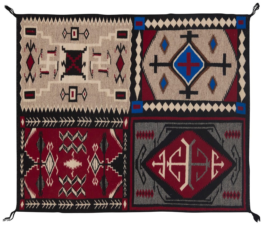 A framed Lula Brown Navajo regional sampler weaving Lula Brown (b. 20th century, Dine) Mid/late (1 of 5)