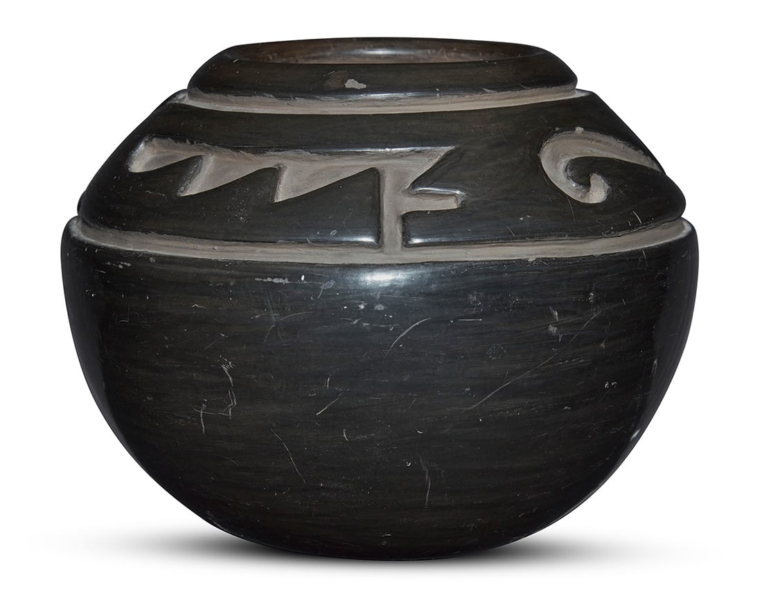 Margaret Tafoya (1904-2001, Santa Clara Pueblo) A blackware pottery jar, mid/late 20th century (1 of 5)