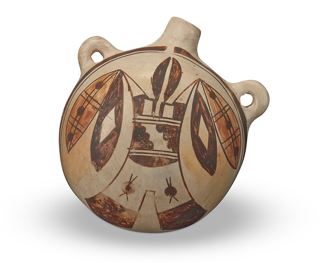 A Hopi Pueblo pottery canteen Late 19th/early 20th century, possibly Nampeyo of Hano (Hopi-Tewa, (1 of 4)