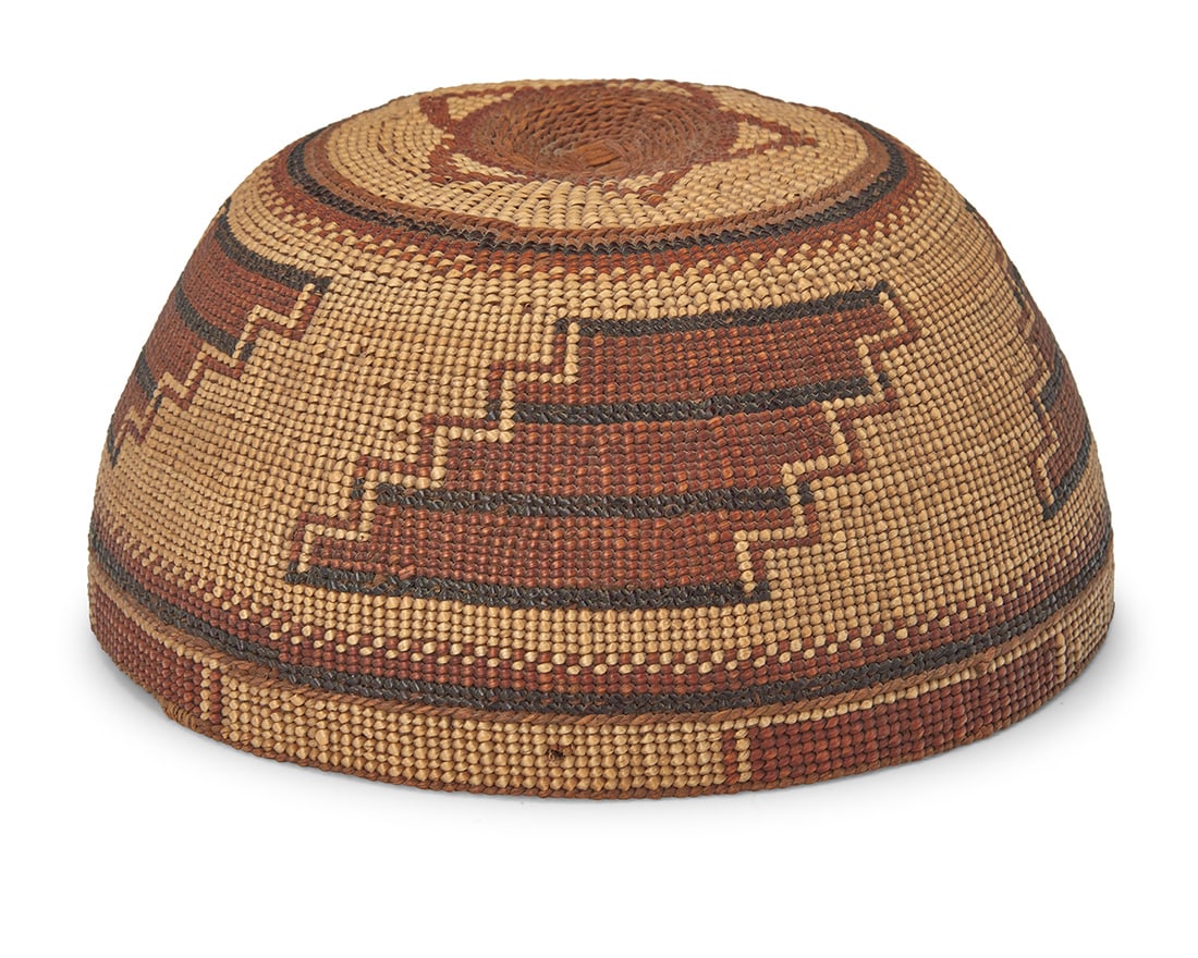A polychrome Hupa/Yurok/Karuk basketry hat Early/mid-20th century, Northern California A twined (1 of 7)