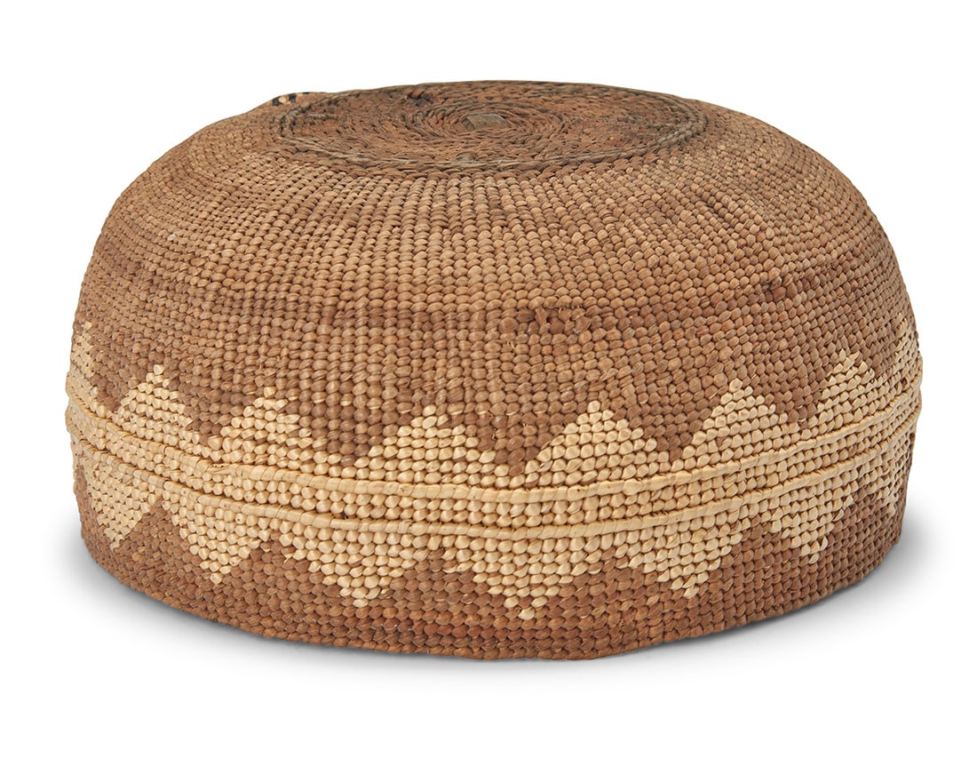 A polychrome Hupa/Yurok/Karuk basketry hat Early/mid-20th century, Northern California A wide (1 of 7)