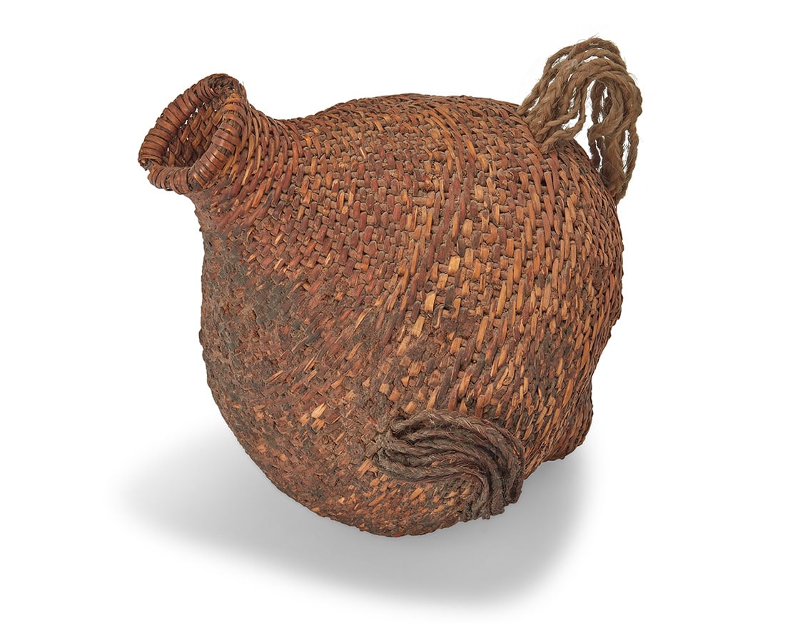 A Paiute basketry jar Early/mid-20th century; Great Basin A twined conical bottle neck vessel (1 of 4)