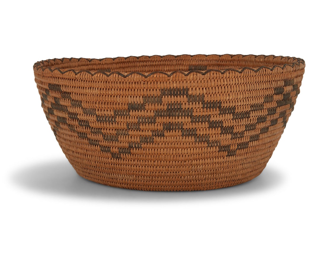 A large Apache basket Early/mid-20th century A coiled tapered tall tray with a rod foundation, (1 of 6)