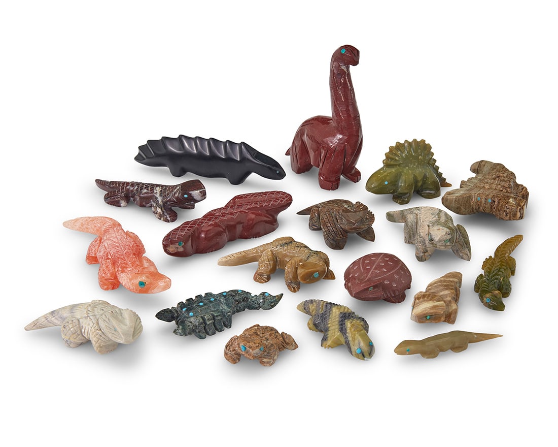 A group of Southwest carved stone reptiles and dinosaur fetish figures Mid/late 20th century, (1 of 1)